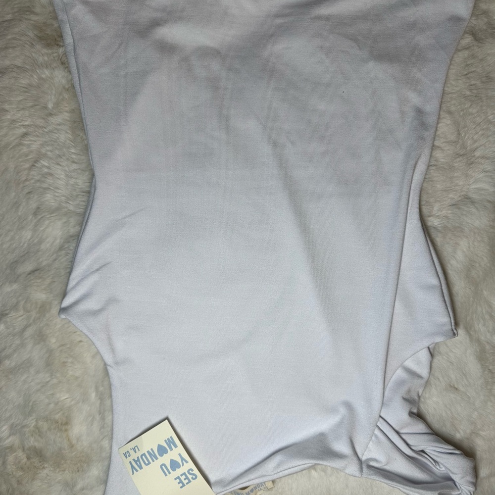 See You Monday Cream One-Shoulder Tank Top - Picture 3 of 4
